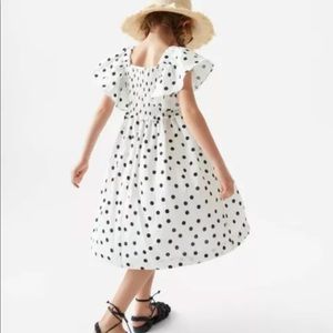Zara Kids Girl Ruffled Polka Dot Linen Dress 1254/749 SIZE 6